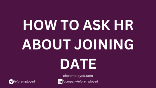 How to Ask HR Manager for Joining date